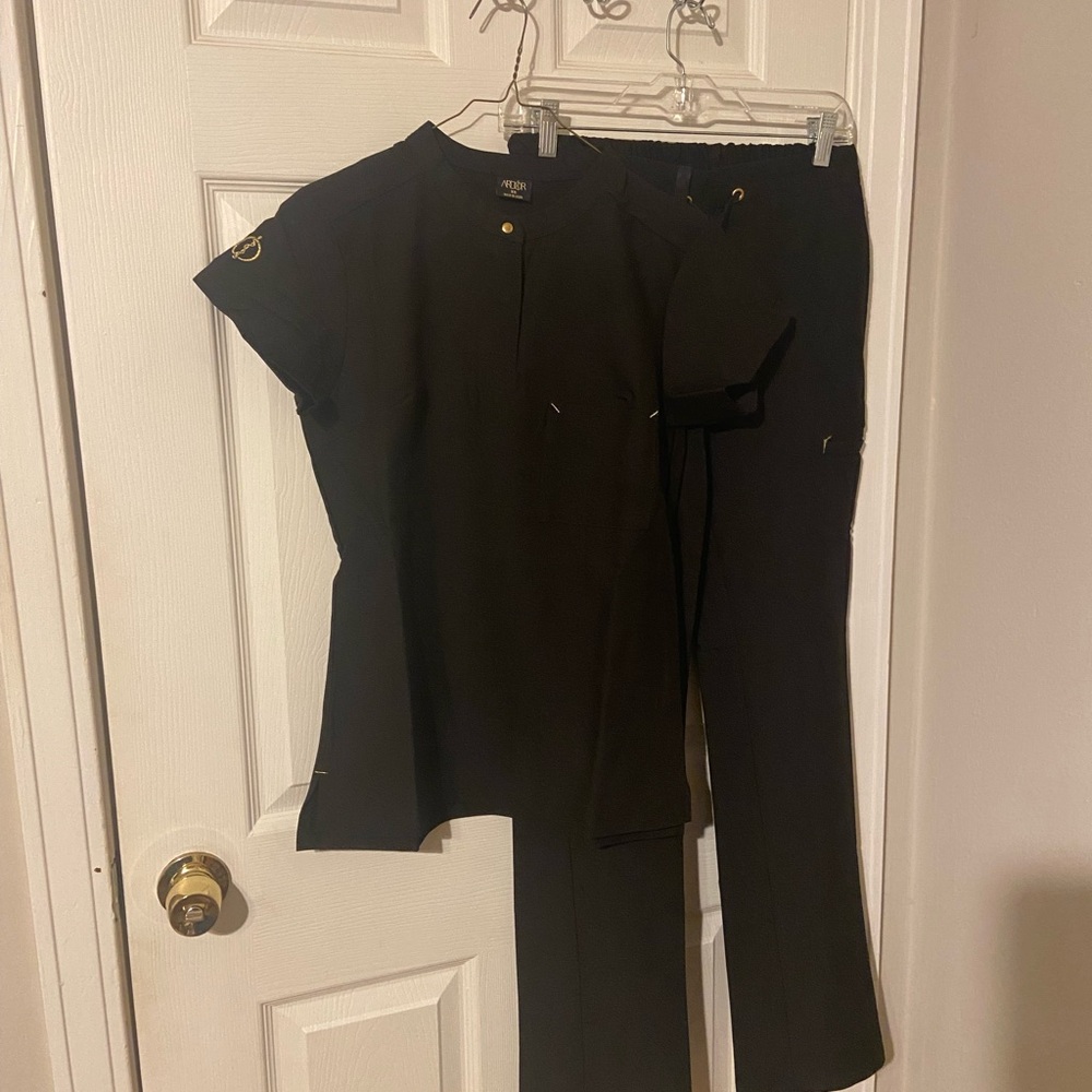 Ardor Women’s Black Scrub Set - Professional Top & Pants
